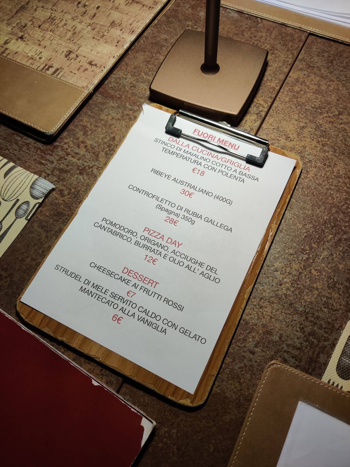 Menu di Braceria Pizzeria La Spessa 