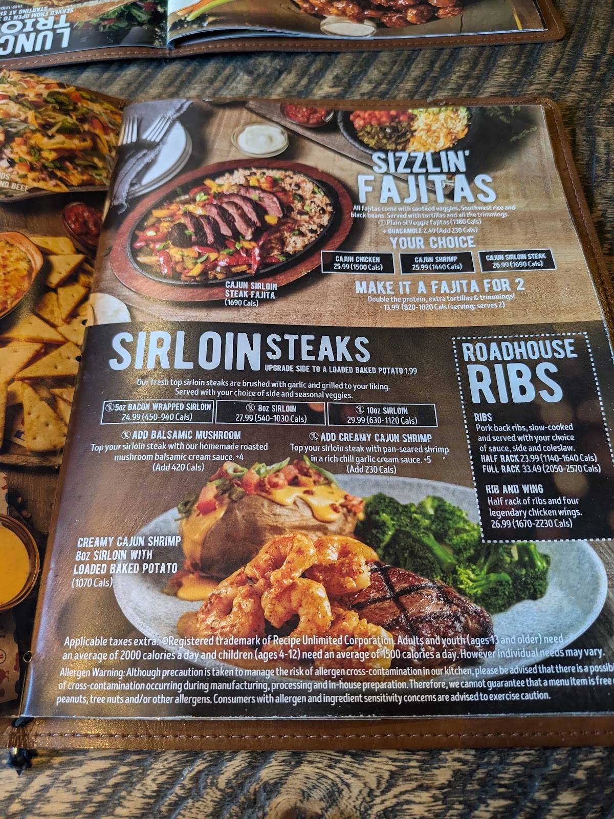 Menu de Kelseys Original Roadhouse