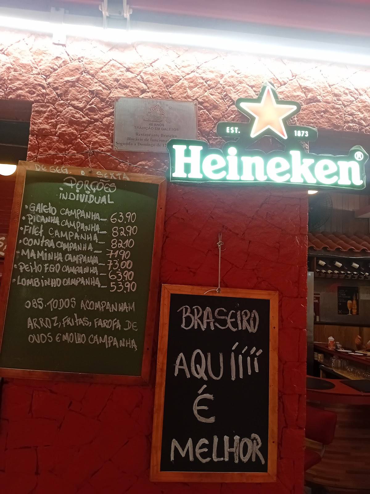 Braseiro cardápio