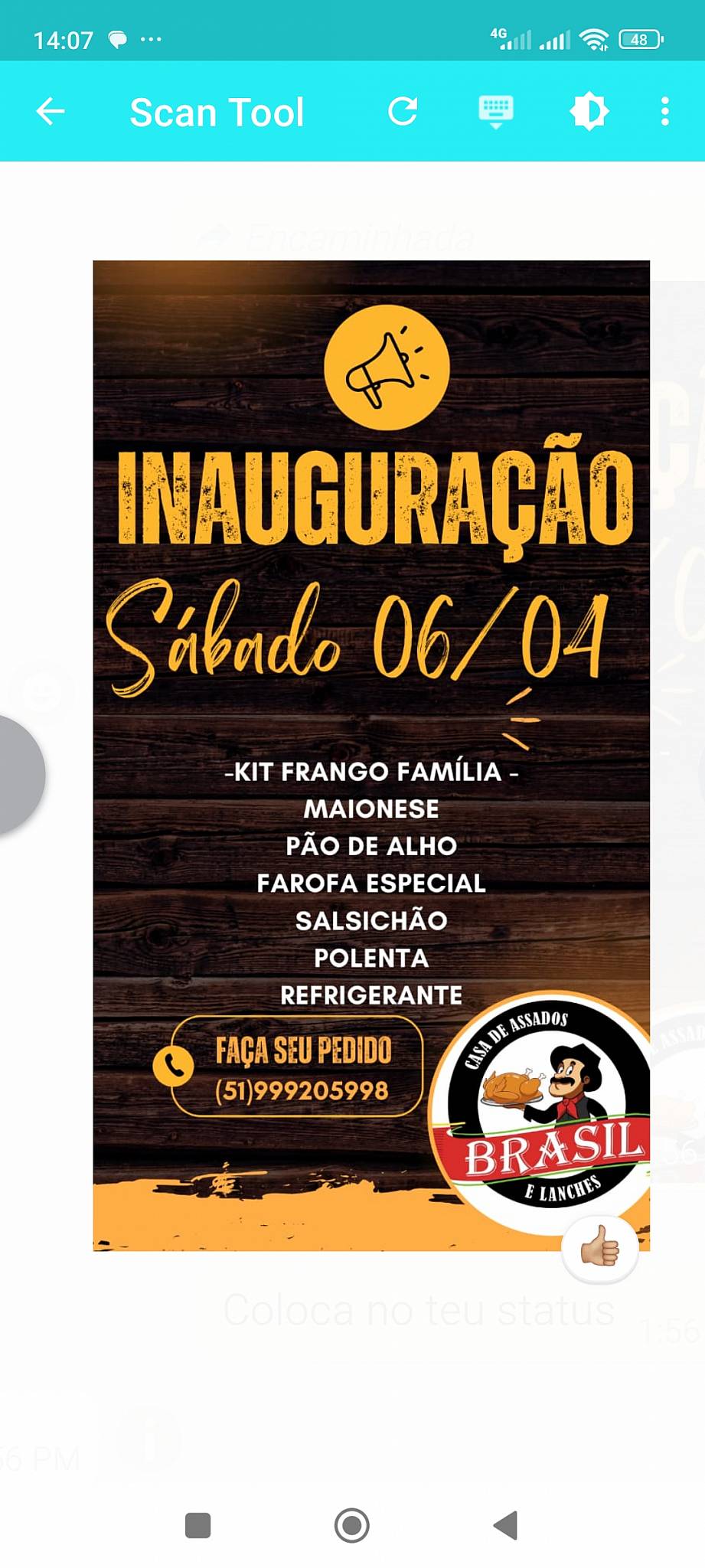 Brasil Assados e Lanches Nova Santa Rita cardápio