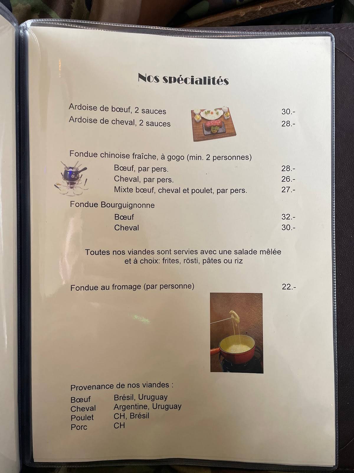 Menu di Brasserie de L'étoile 