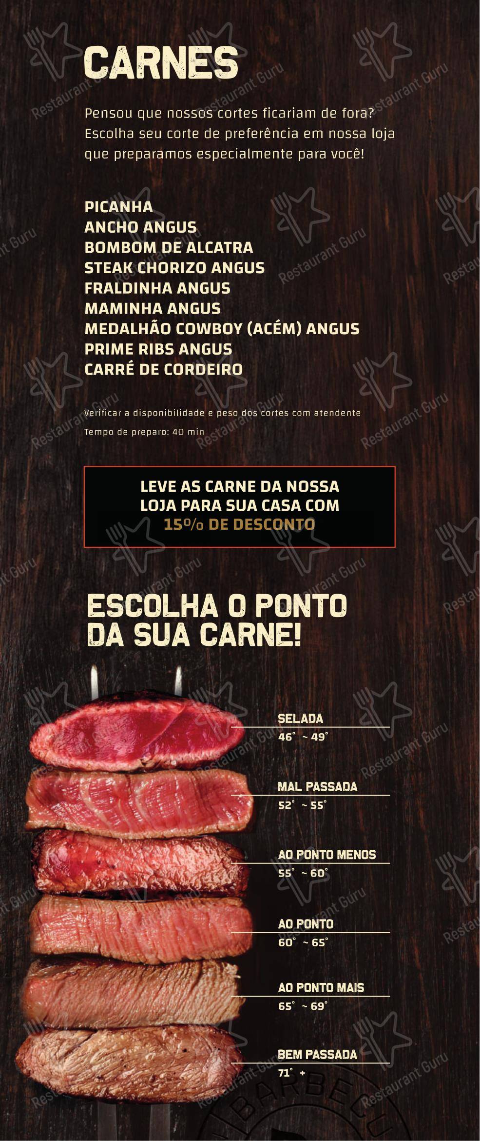 Braza5 em Mogi das Cruzes - Menu