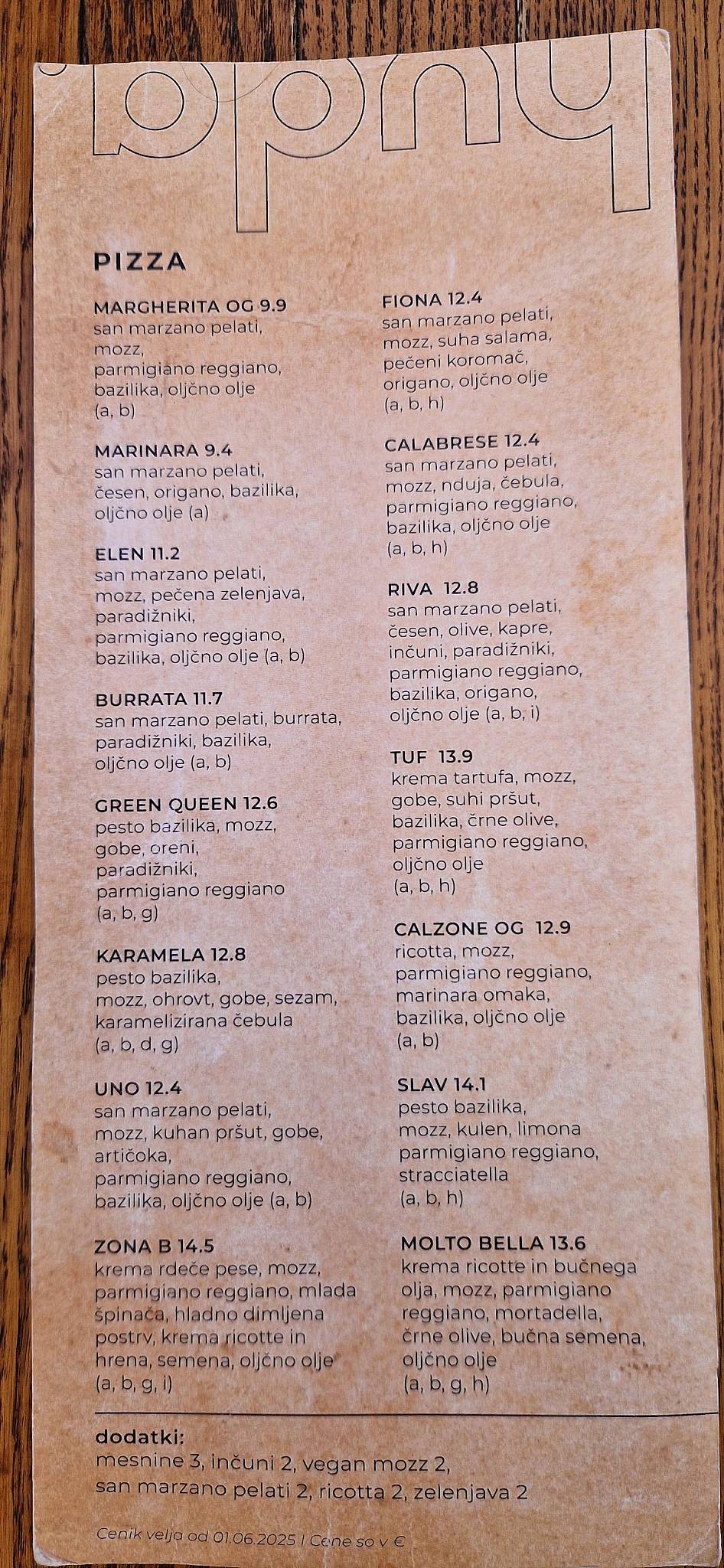 Menu di huda. 