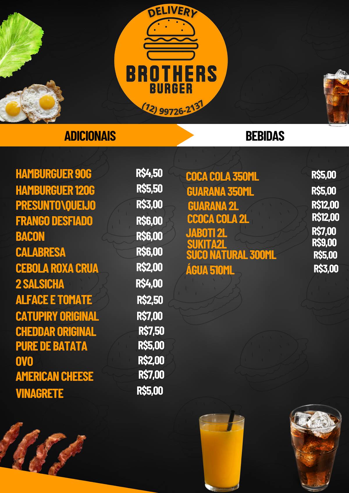 Brothers Burger cardápio
