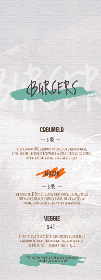 Buarque Burger cardápio