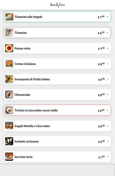 Menu di BucaVino 