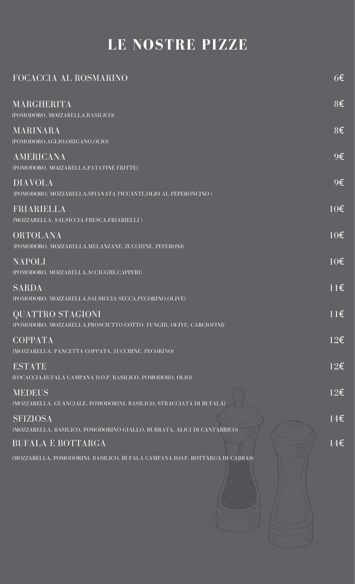 Menu de Medeus Restaurant