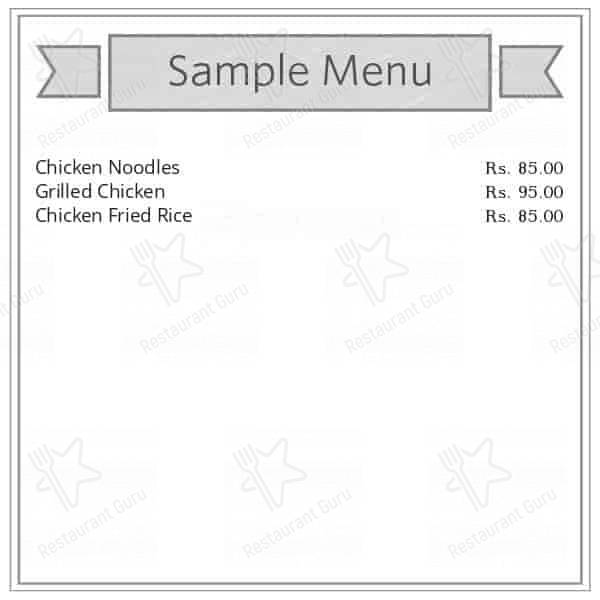 Bunty's cafe menu