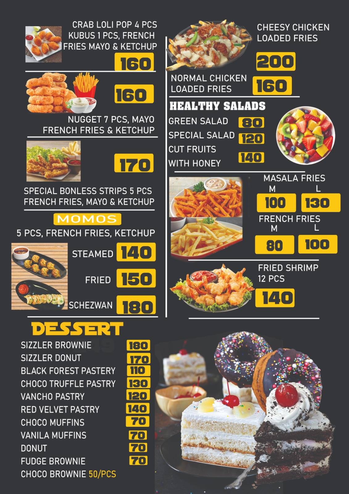 BurNight menu