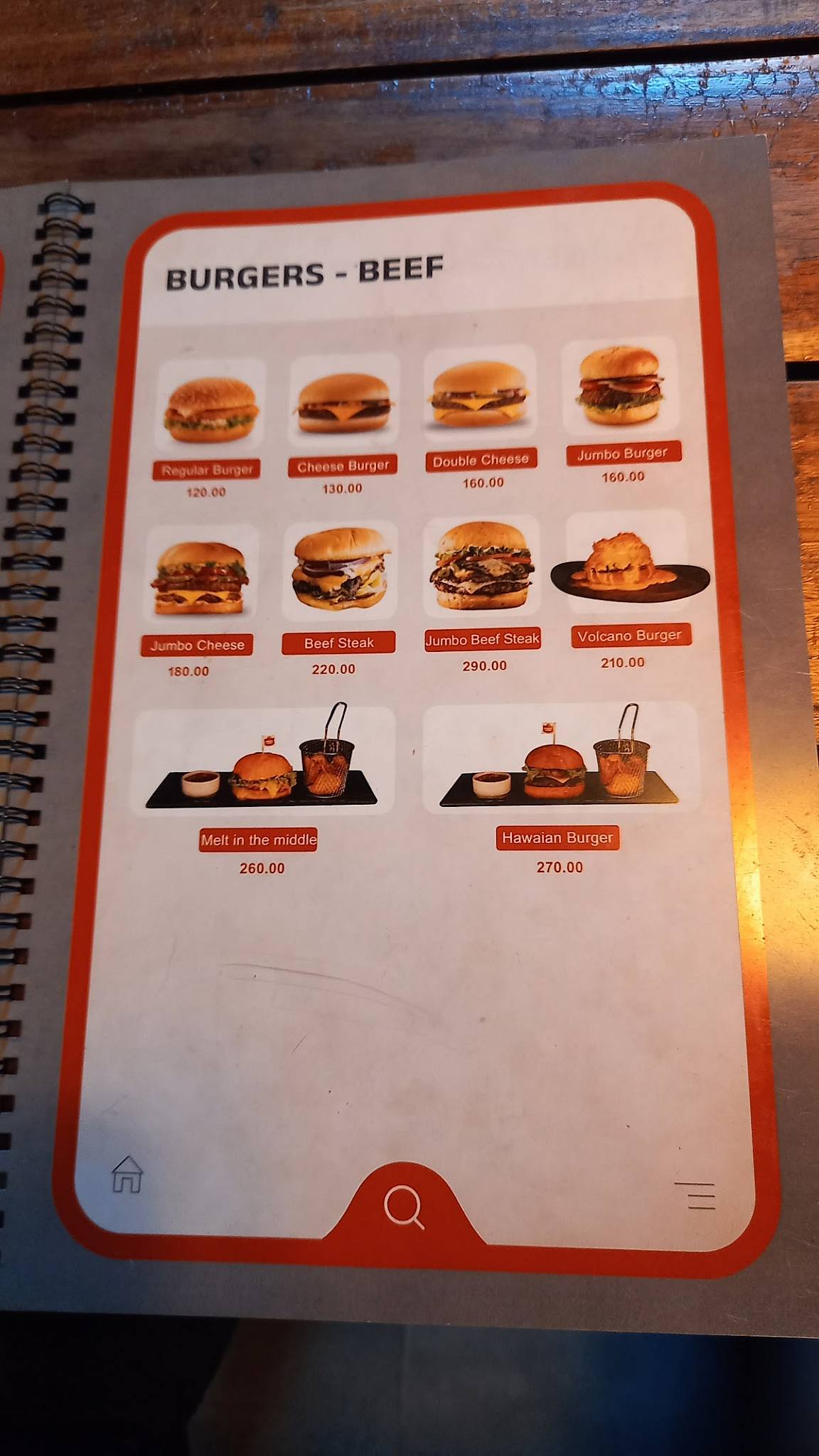 Burger Lounge menu