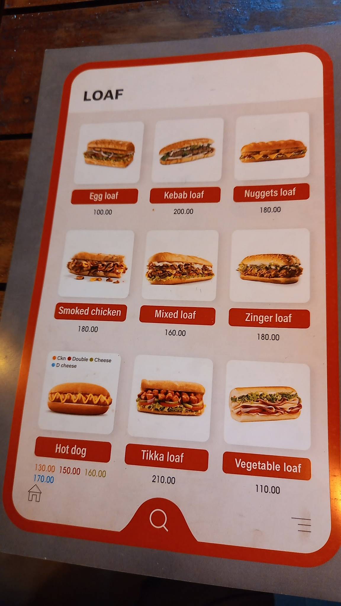 Burger Lounge menu