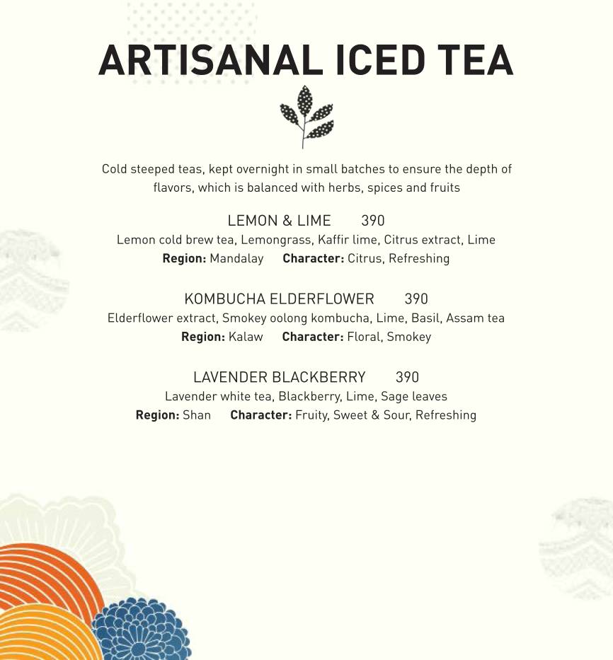 Burma Burma Restaurant & Tea Room menu