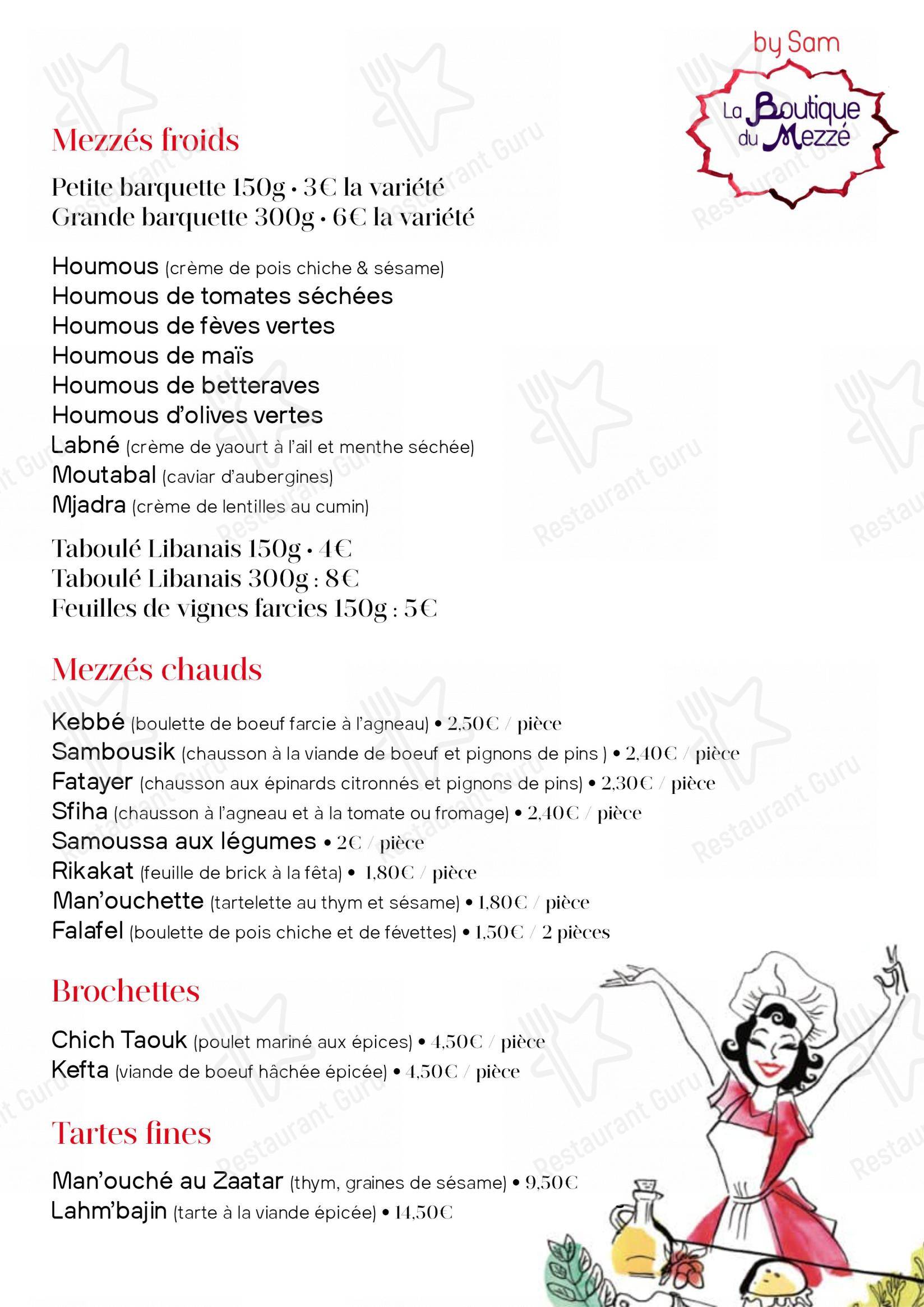 Menu pour By Sam - Menu