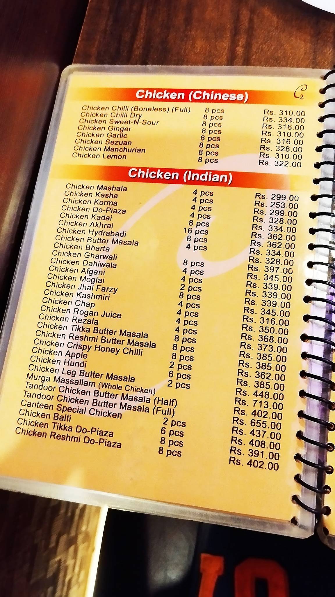 C2 RESTAURANT menu