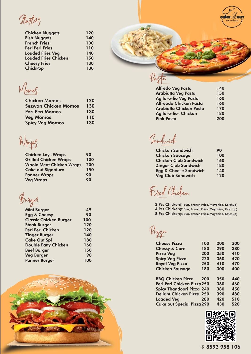 CAKEOUT CAFE menu