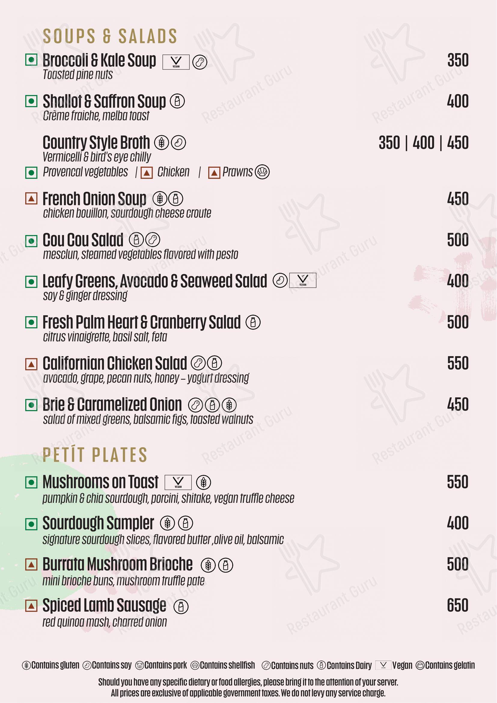 COU COU by Oberoi in Mumbai - Menu