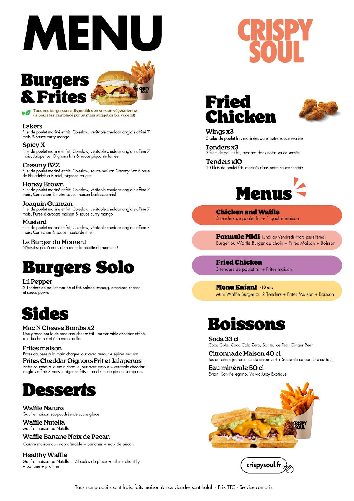 Menu de CRISPY SOUL Paris 9
