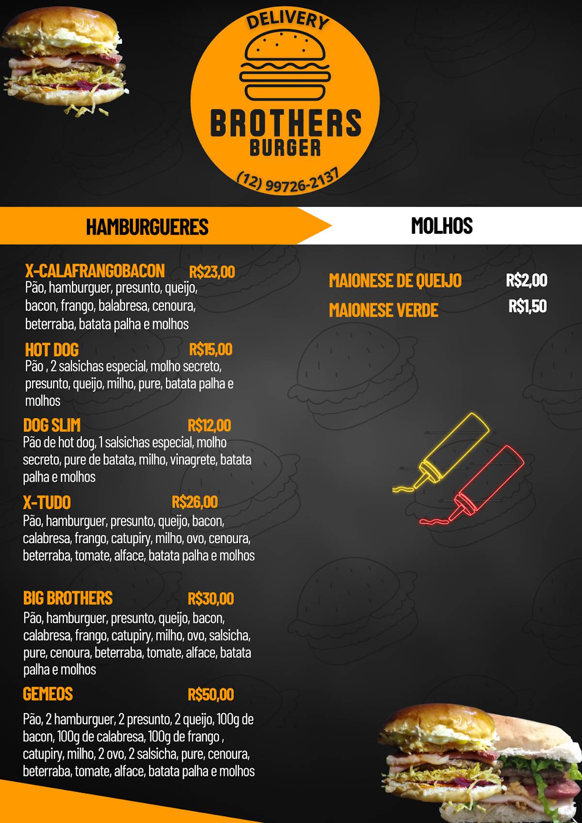 Brothers Burger cardápio
