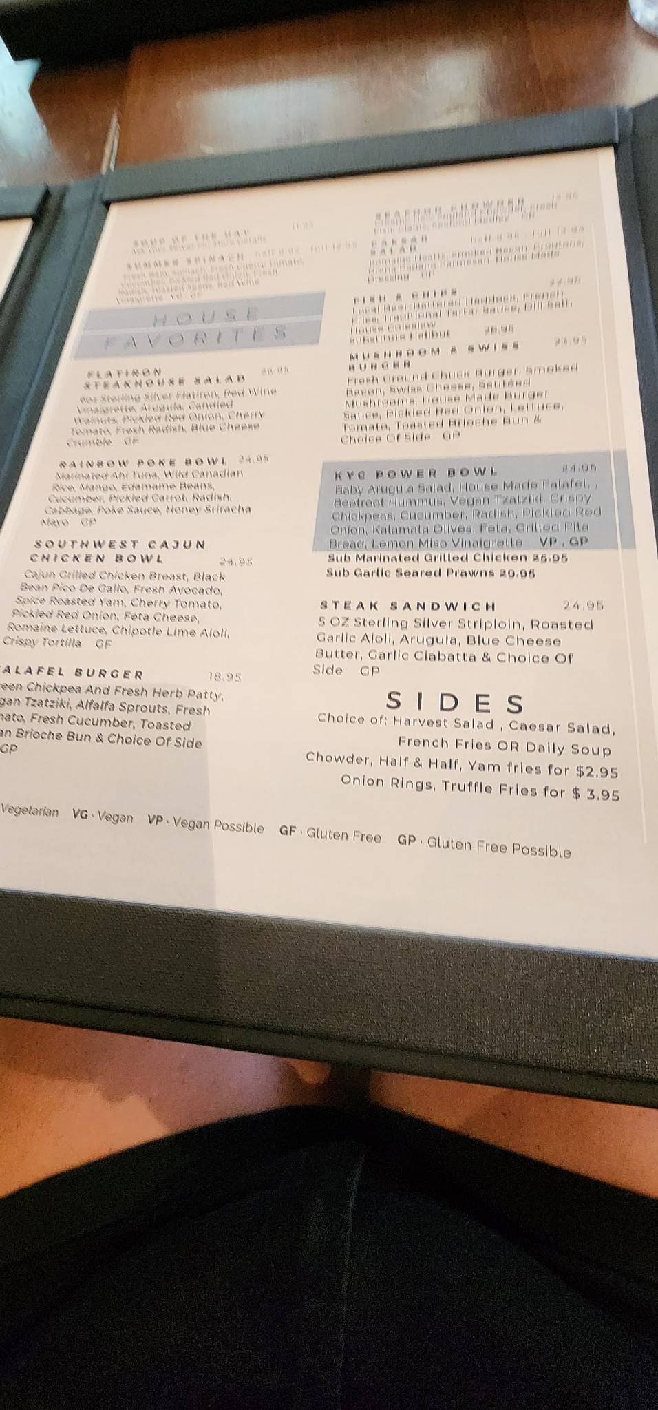 Cactus Club Cafe Kelowna Yacht Club menu