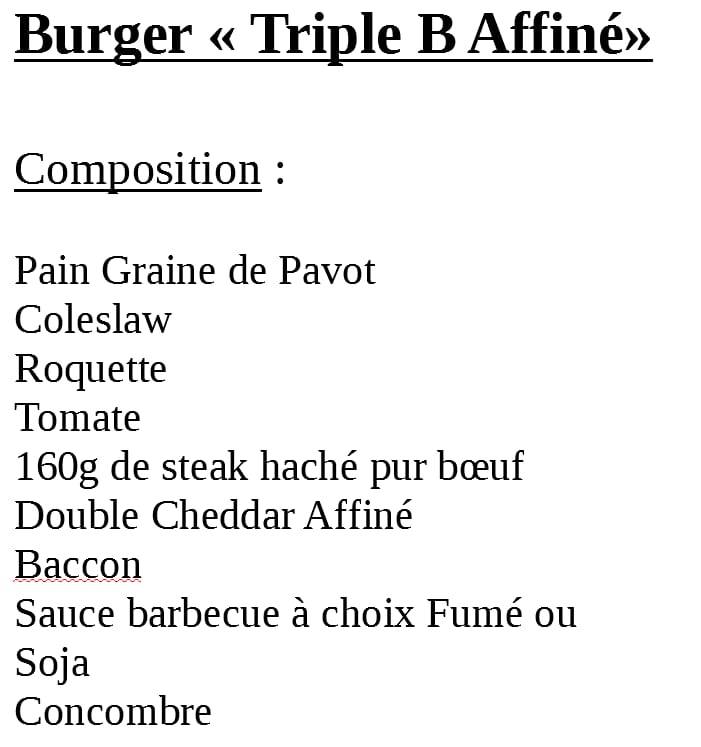 Menu di Café-Restaurant Rallye 