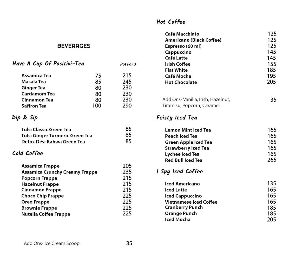 Assamica menu