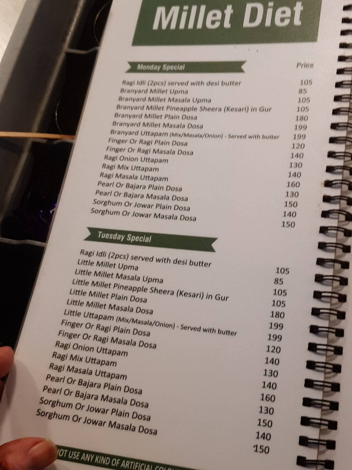 Cafe Bengaluru menu