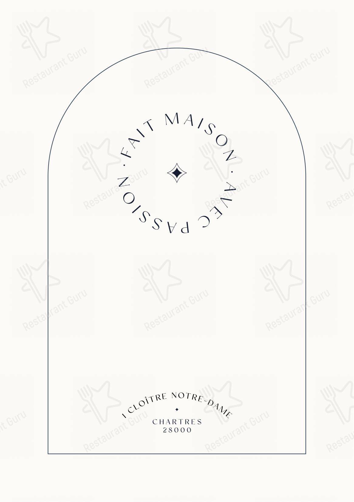 Основное меню pour Café Bleu dans Chartres