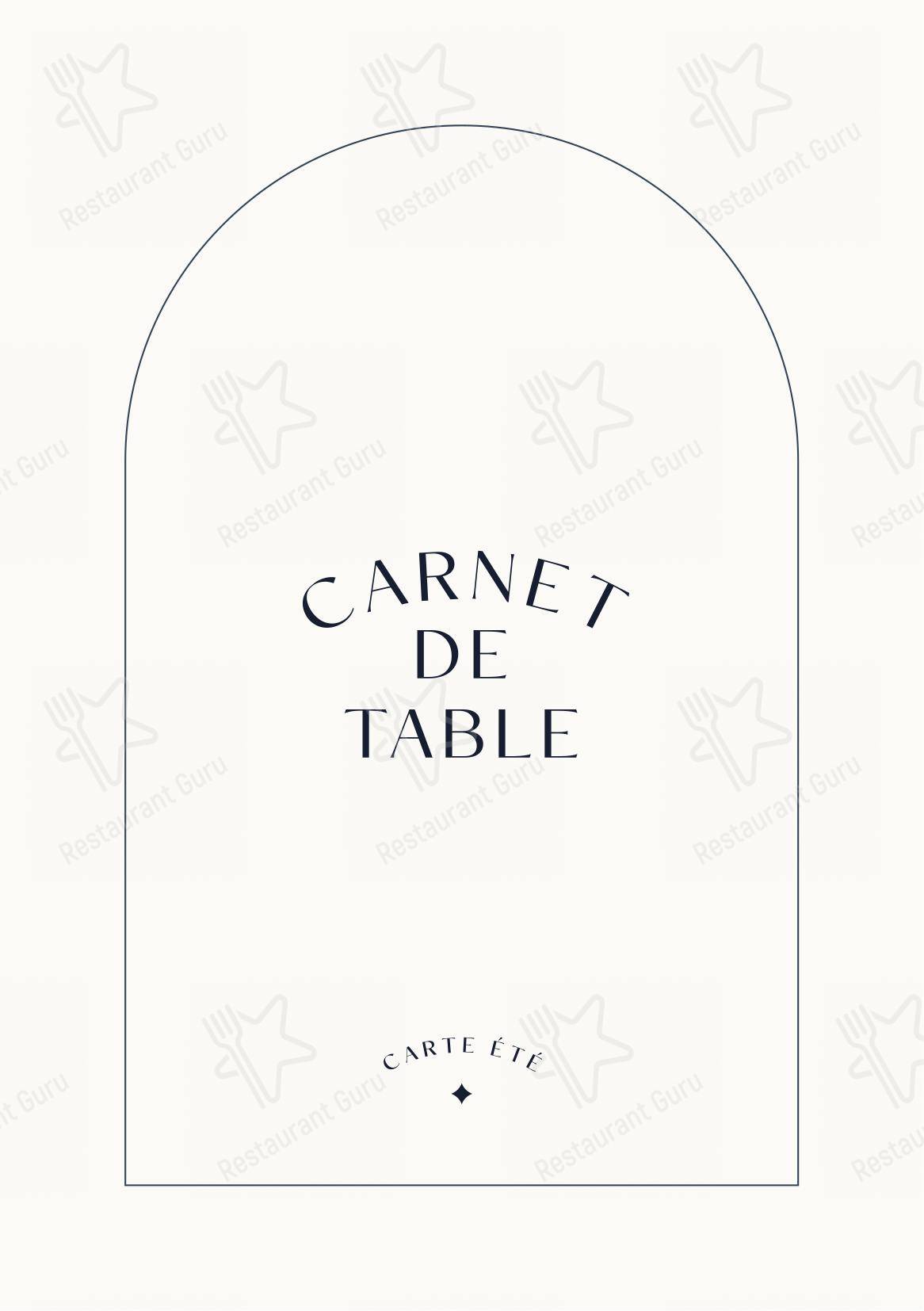 Menu pour Café Bleu - Основное меню