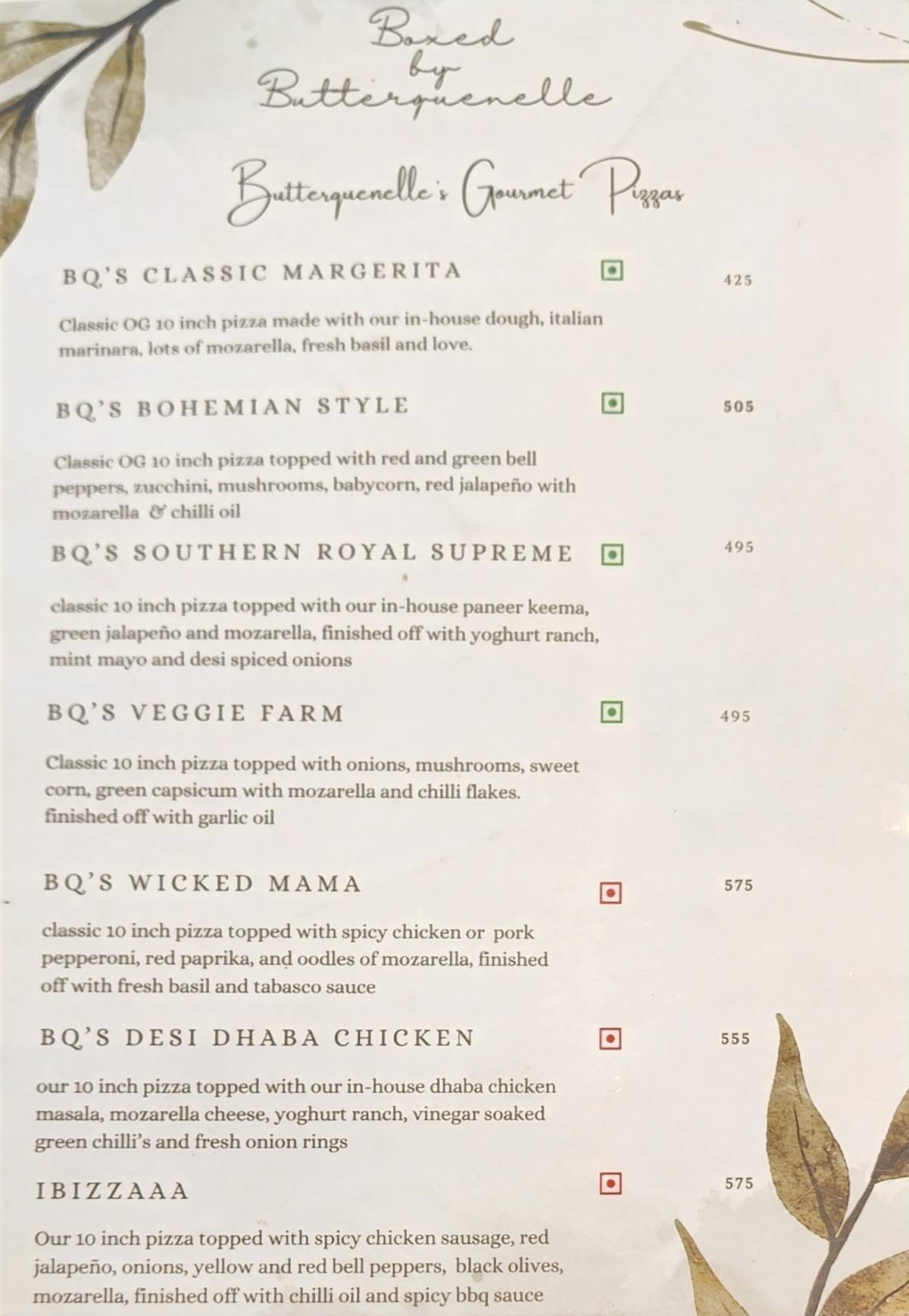 Menu at Boxed by Butterquenelle, Coimbatore