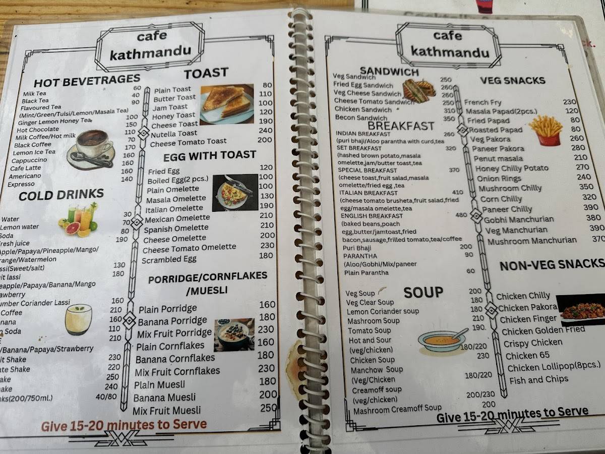Cafe Kathmandu menu