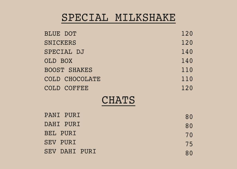 Cafe Zyke menu