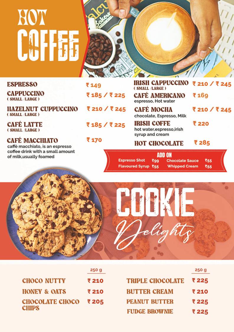 Calcutta Bakery Cafe, Salt Lake menu