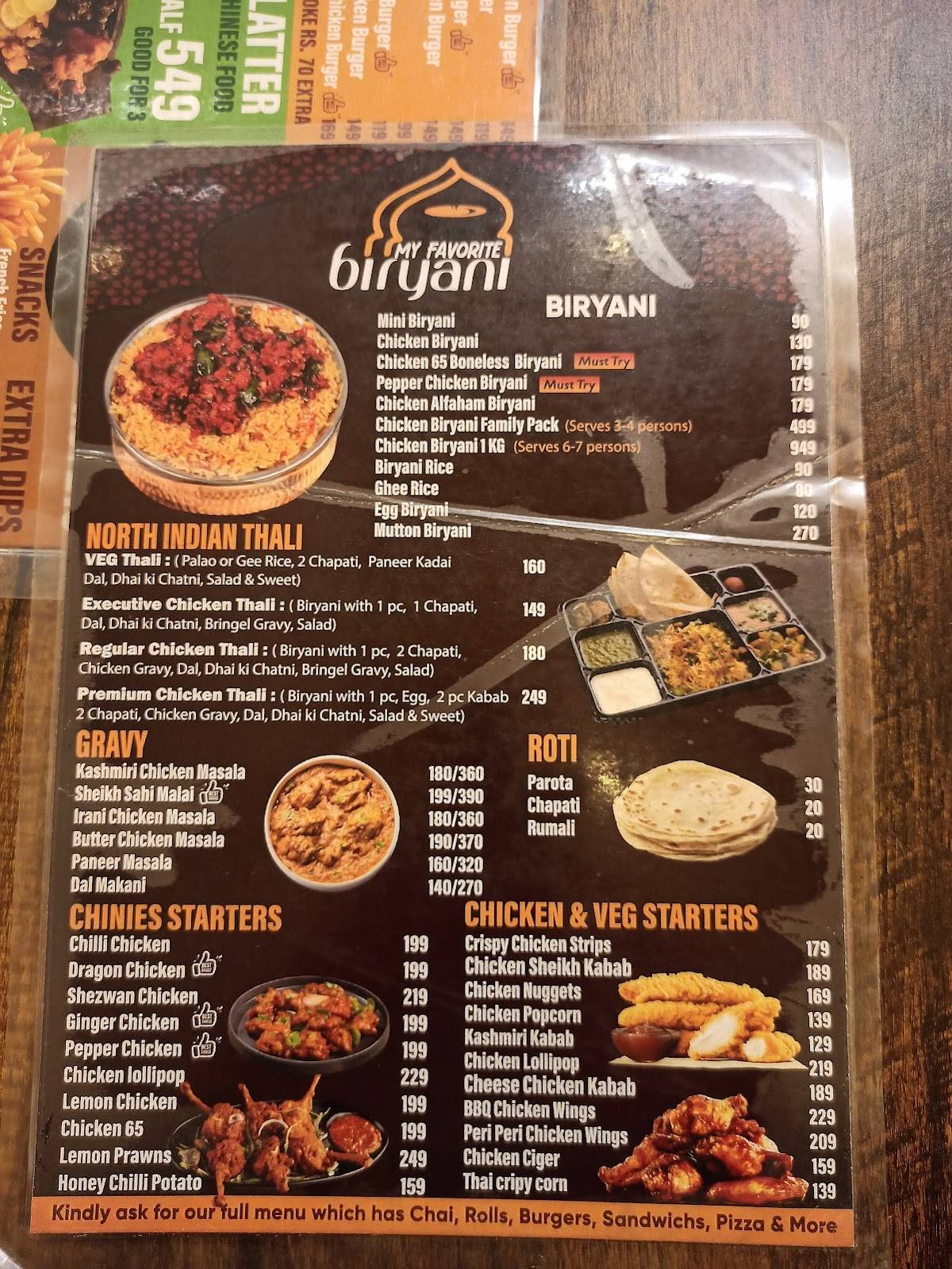 De Famous Cafe menu