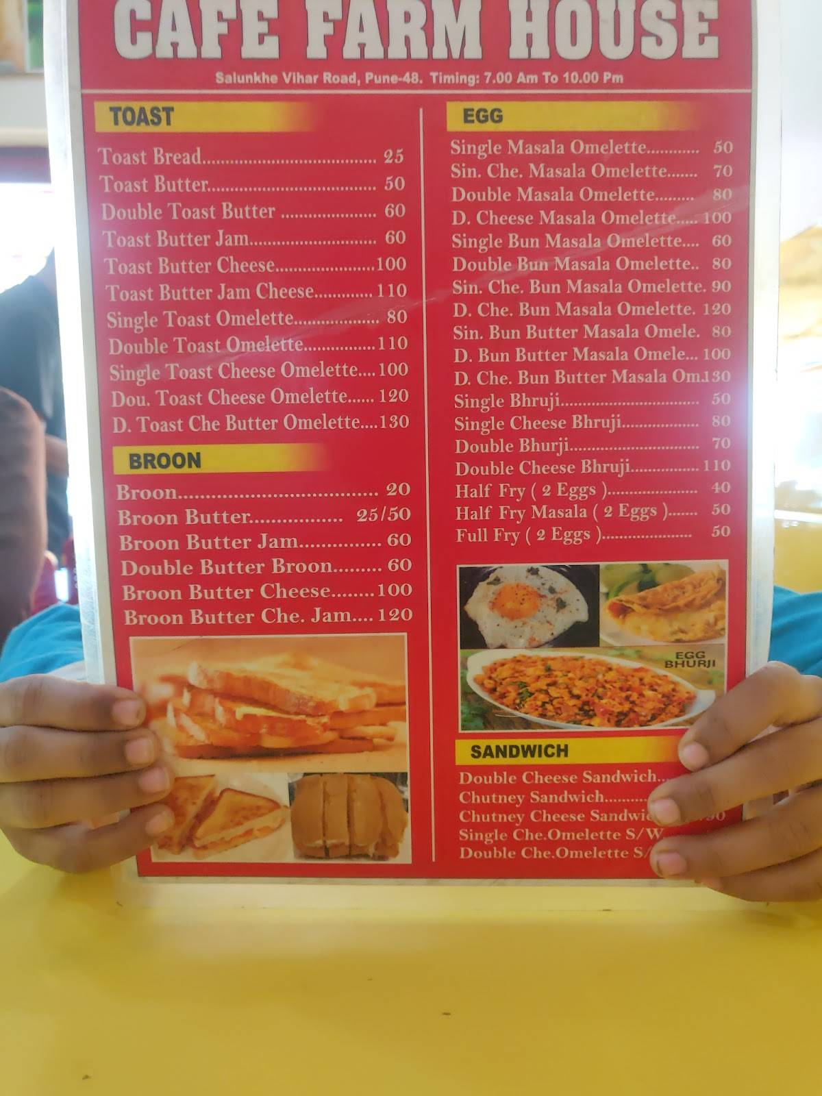 Cafe Farm House menu