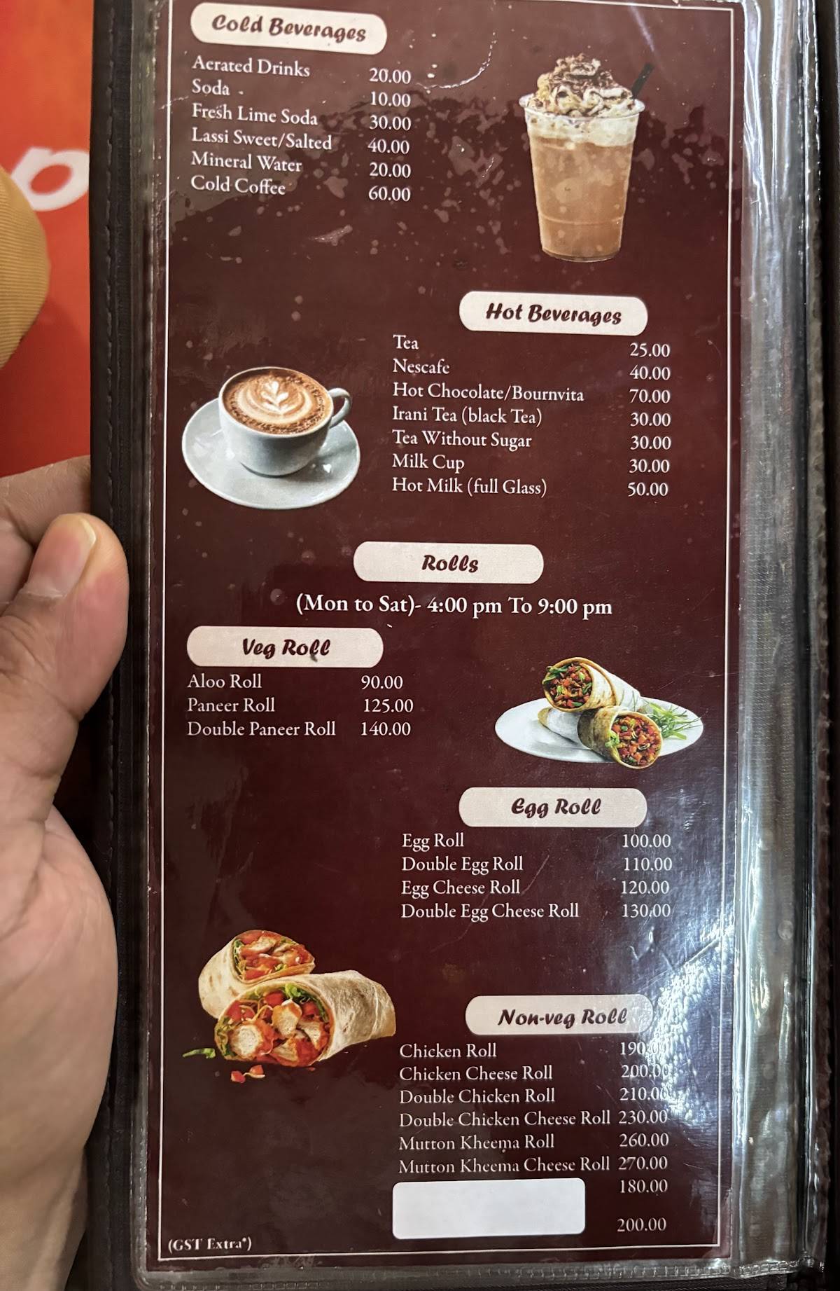 Cafe Goodluck menu