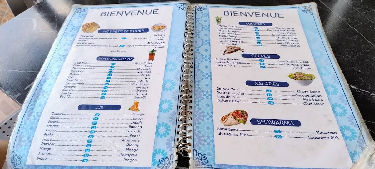 Menu de Café Hafa