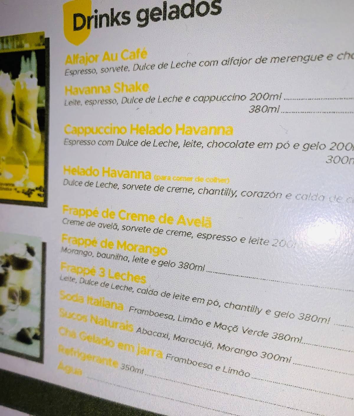Havanna Café cardápio