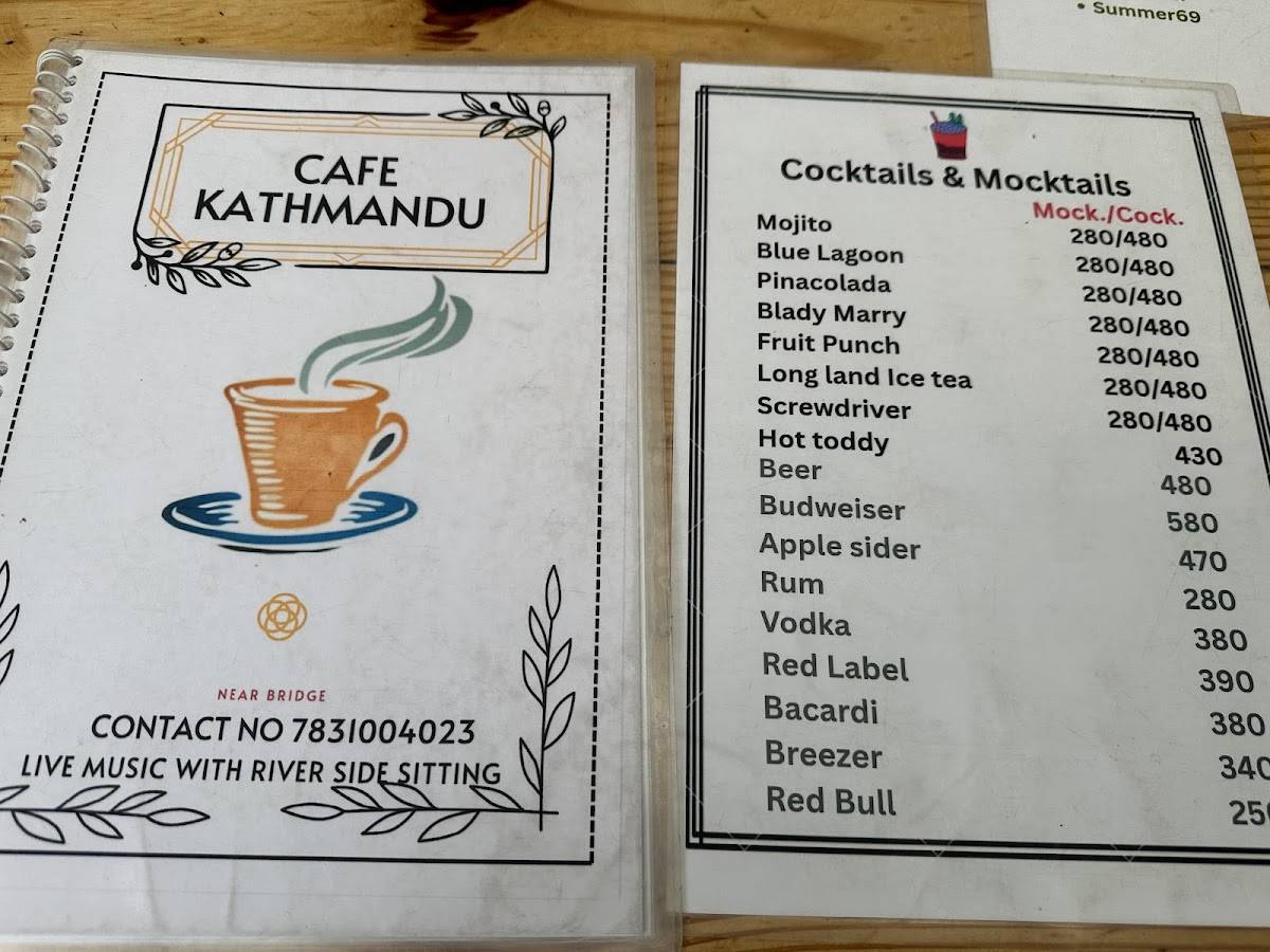 Cafe Kathmandu menu