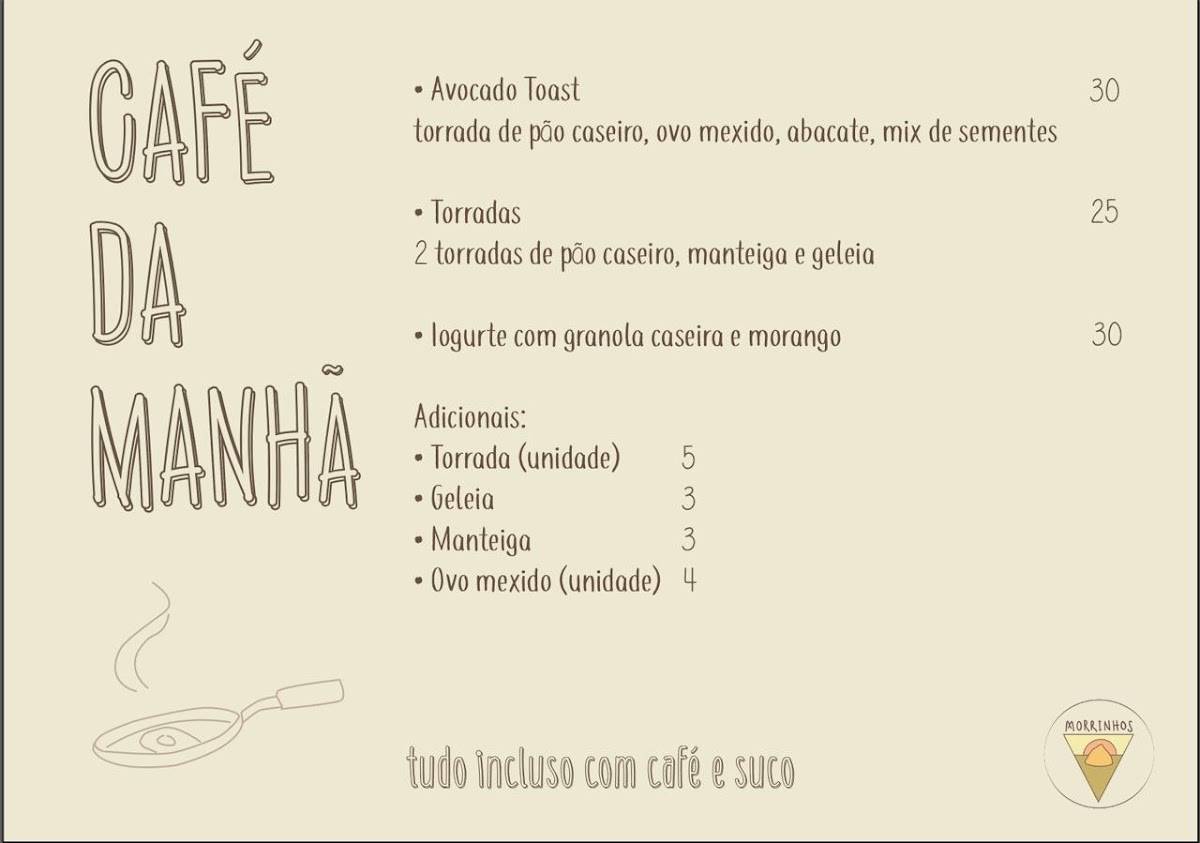 Café Morrinhos cardápio