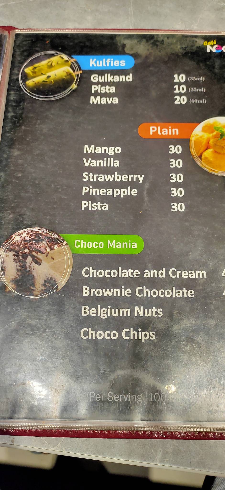 Cafe Neone कॅफे नीओन menu