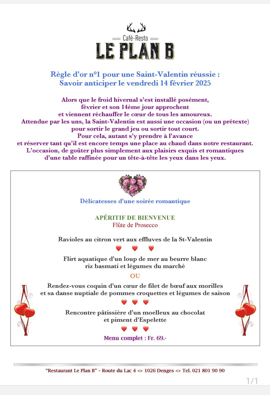 Menu di Café-Resto Le Plan B 