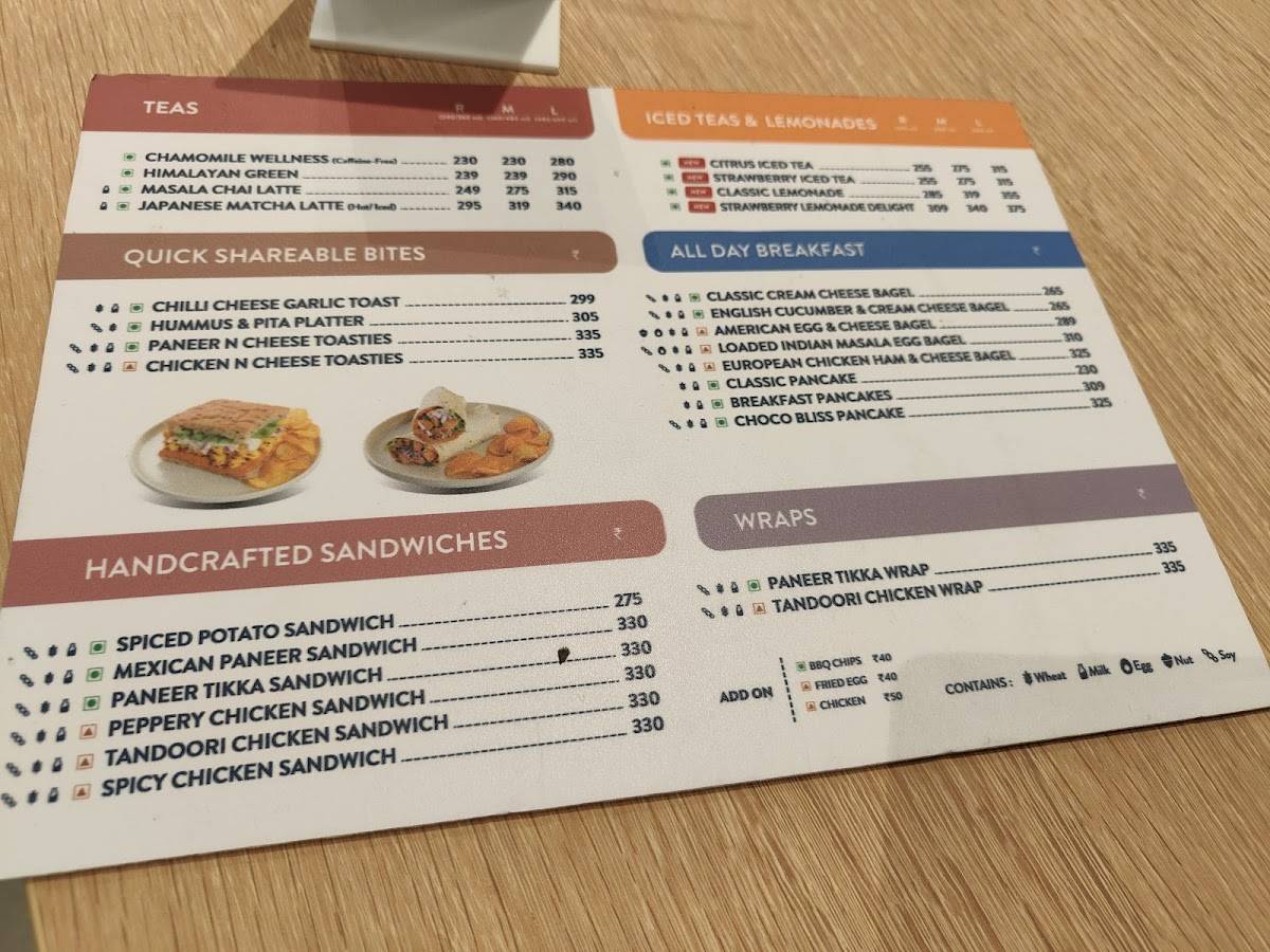 Third Wave Coffee menu