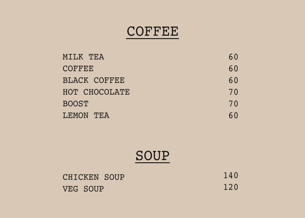 Cafe Zyke menu