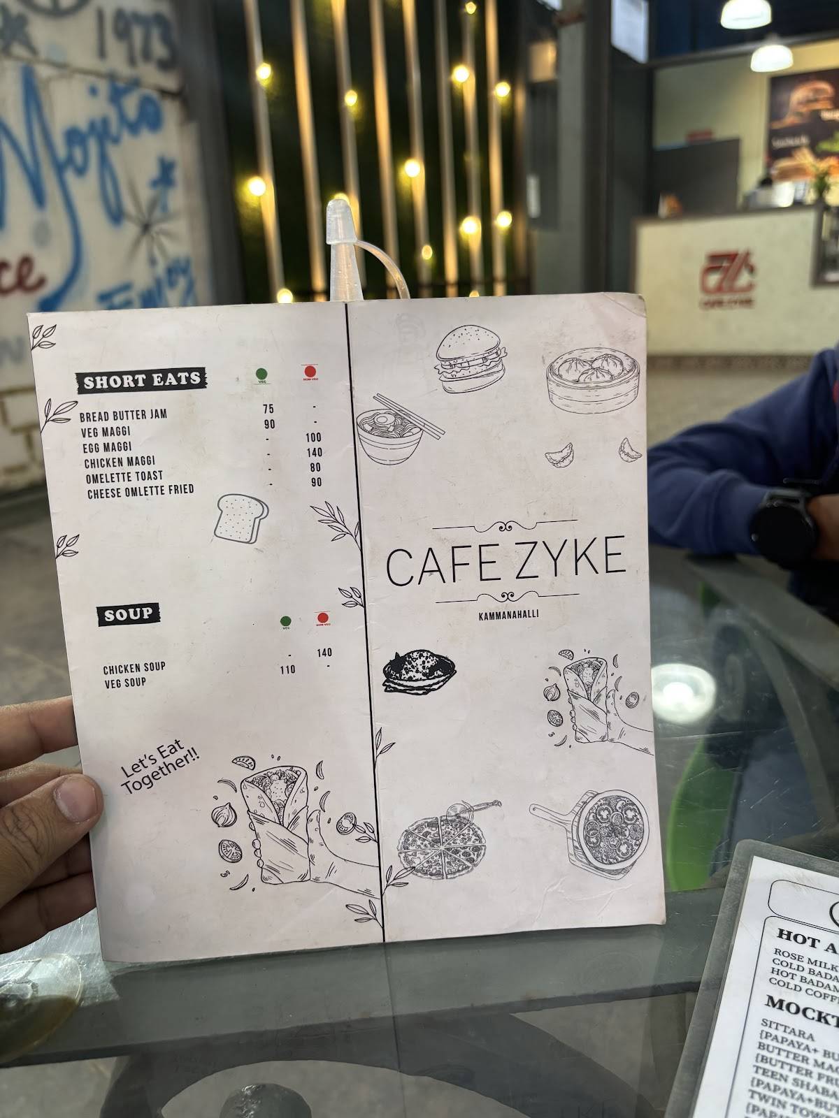 Cafe Zyke menu