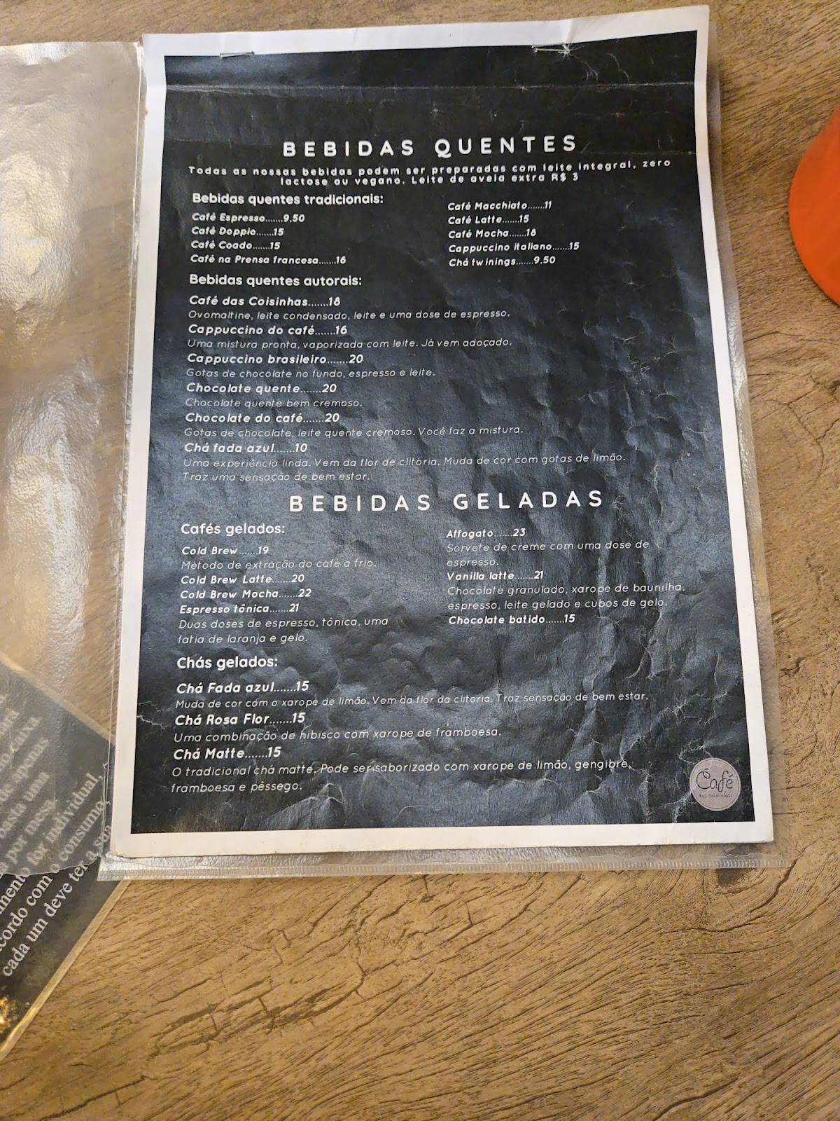 Café das Coisinhas cardápio