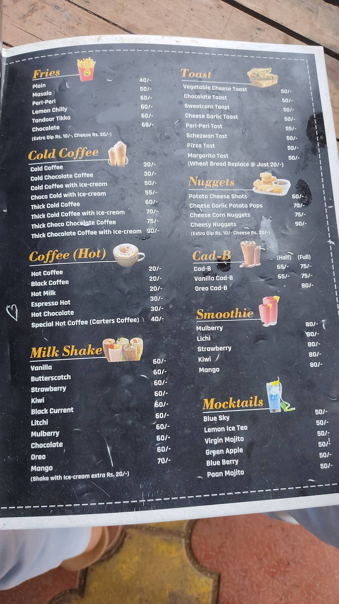 DCD Cafe menu