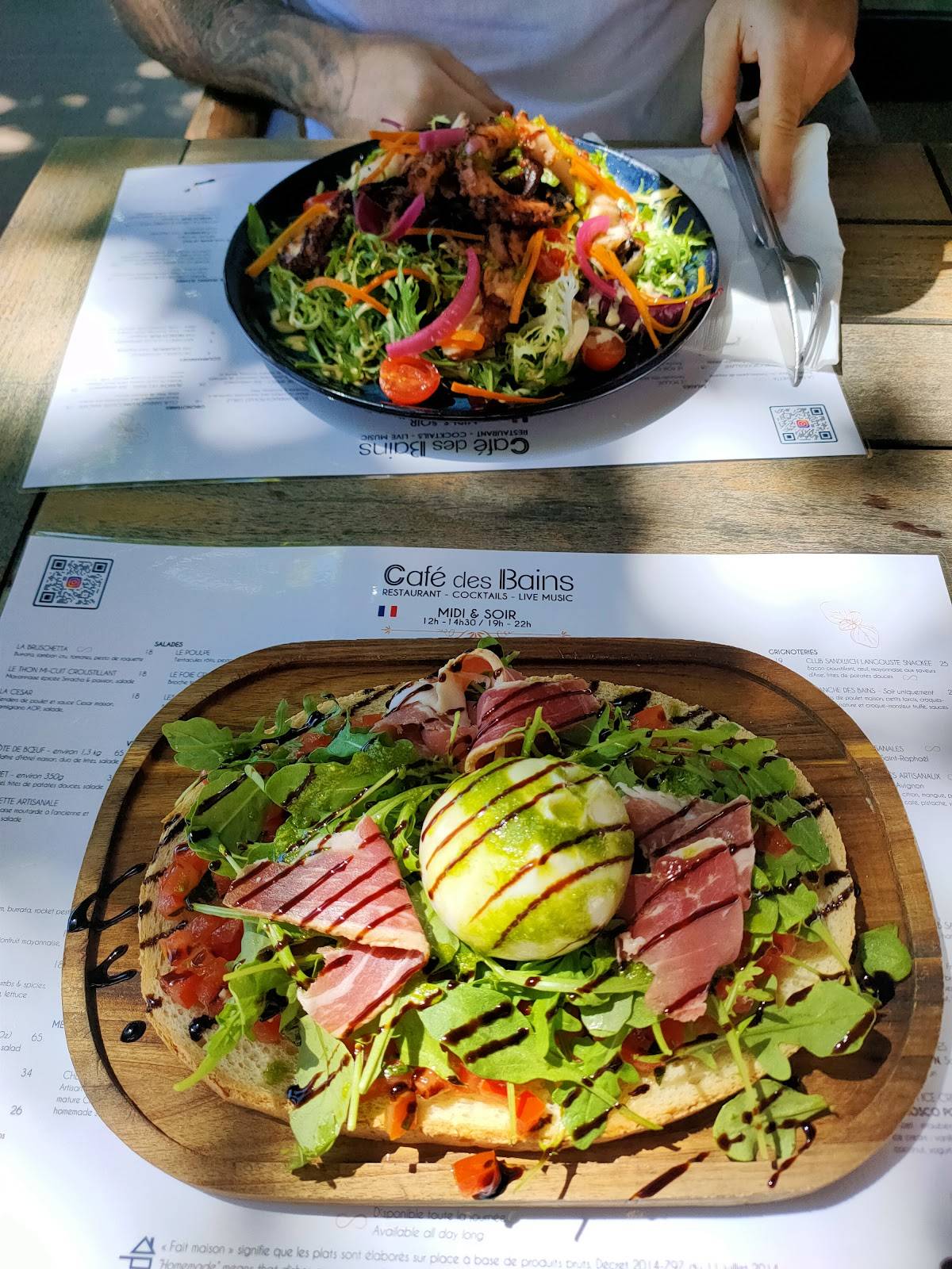 Menu de Café Des Bains