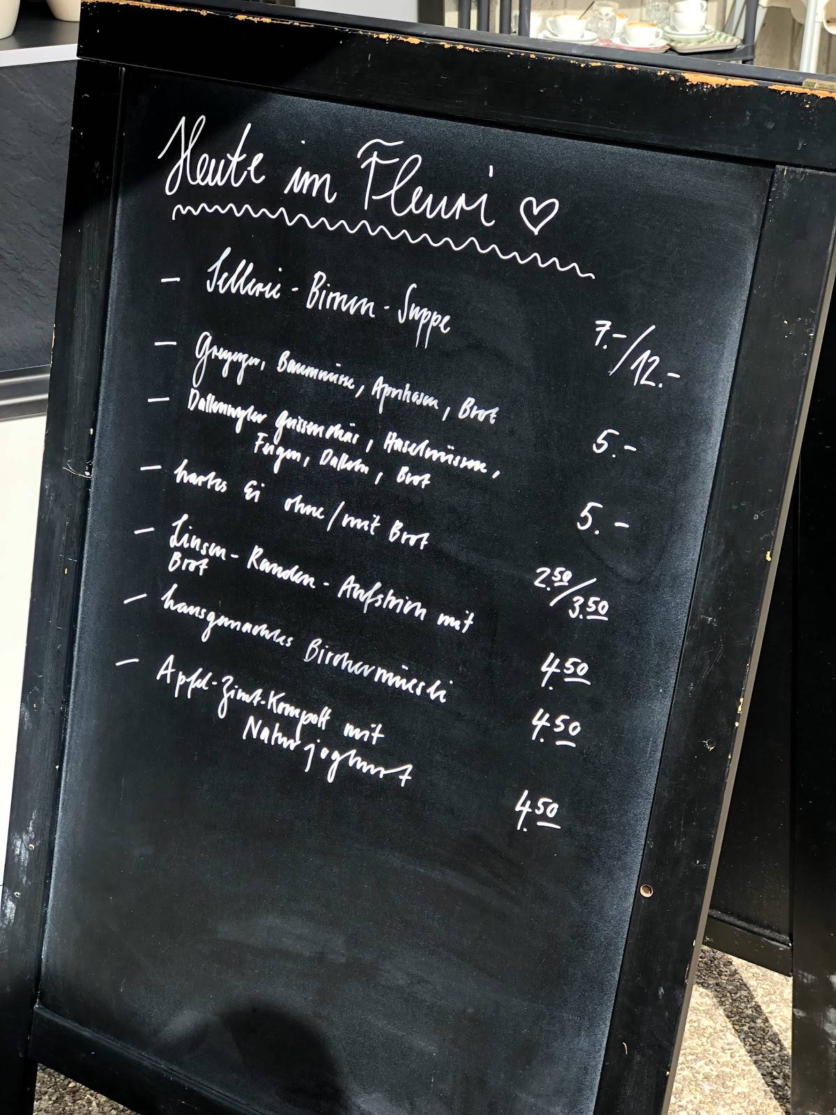 Menu di Cafébar Fleuri 