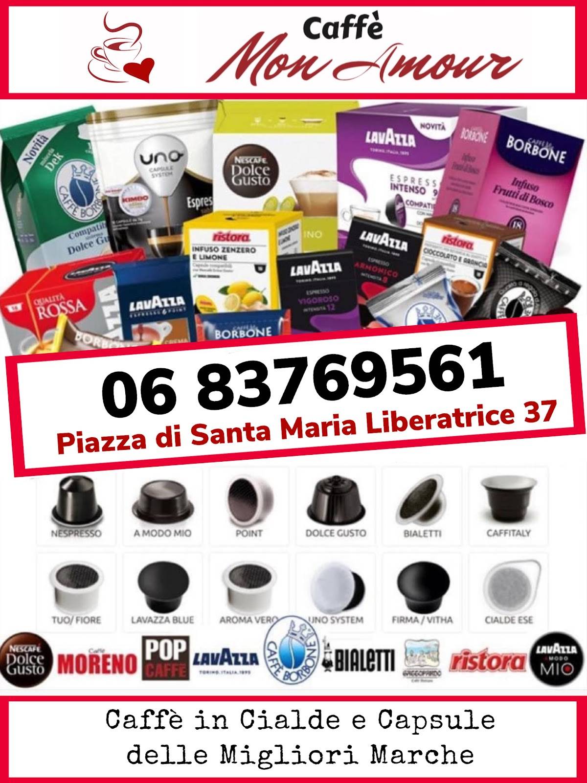 Menu di Caffè Mon Amour - Cialde & Capsule 