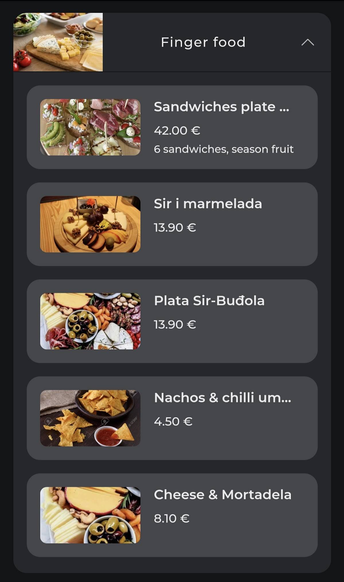 Menu di Caffe Bar Smile 